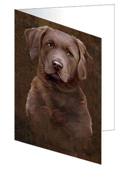 Rustic Chesapeake Bay Retriever Dog Handmade Artwork Assorted Pets Greeting Cards and Note Cards with Envelopes for All Occasions and Holiday Seasons GCD67304