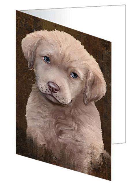Rustic Chesapeake Bay Retriever Dog Handmade Artwork Assorted Pets Greeting Cards and Note Cards with Envelopes for All Occasions and Holiday Seasons GCD67307
