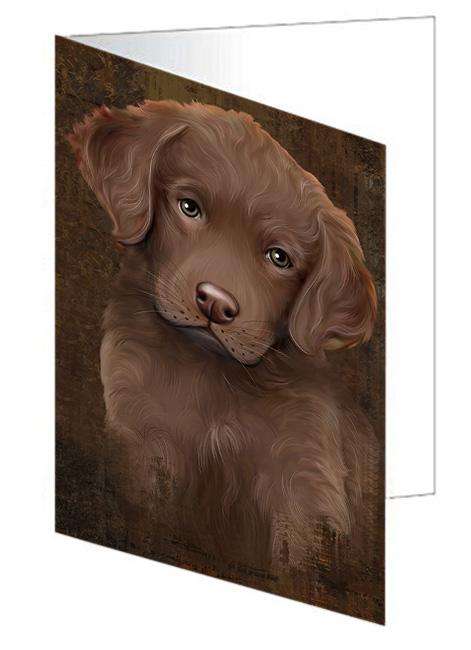 Rustic Chesapeake Bay Retriever Dog Handmade Artwork Assorted Pets Greeting Cards and Note Cards with Envelopes for All Occasions and Holiday Seasons GCD67310