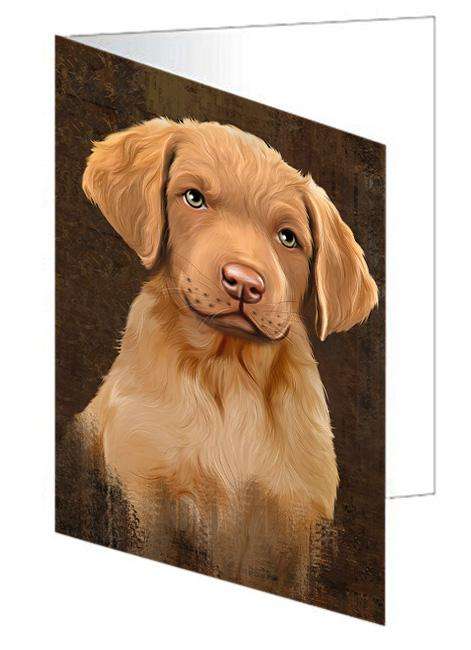Rustic Chesapeake Bay Retriever Dog Handmade Artwork Assorted Pets Greeting Cards and Note Cards with Envelopes for All Occasions and Holiday Seasons GCD67313