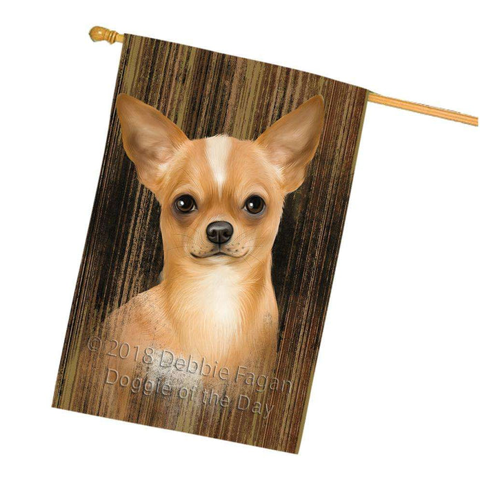 Rustic Chihuahua Dog House Flag FLG50398