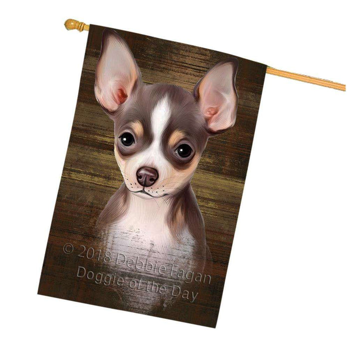 Rustic Chihuahua Dog House Flag FLG50399