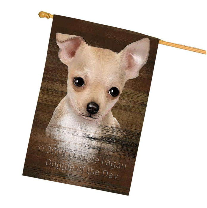 Rustic Chihuahua Dog House Flag FLG50400