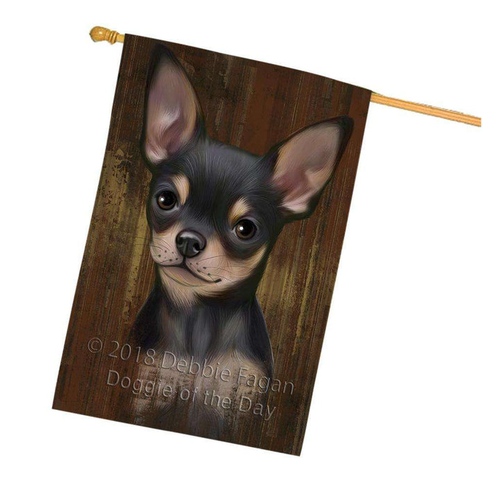 Rustic Chihuahua Dog House Flag FLG50401