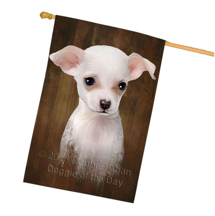 Rustic Chihuahua Dog House Flag FLG50402
