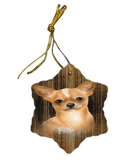 Rustic Chihuahua Dog Star Porcelain Ornament SPOR50367