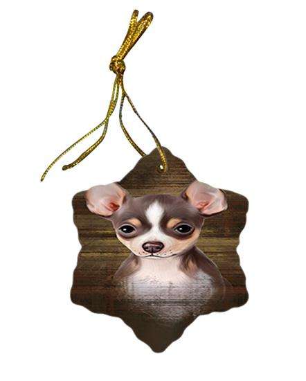 Rustic Chihuahua Dog Star Porcelain Ornament SPOR50368