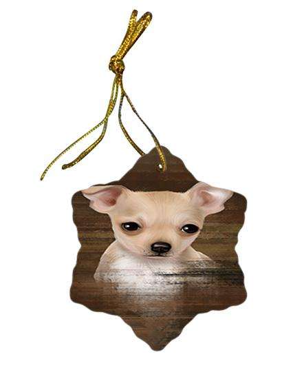 Rustic Chihuahua Dog Star Porcelain Ornament SPOR50369