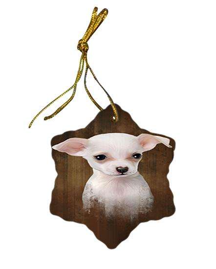 Rustic Chihuahua Dog Star Porcelain Ornament SPOR50371