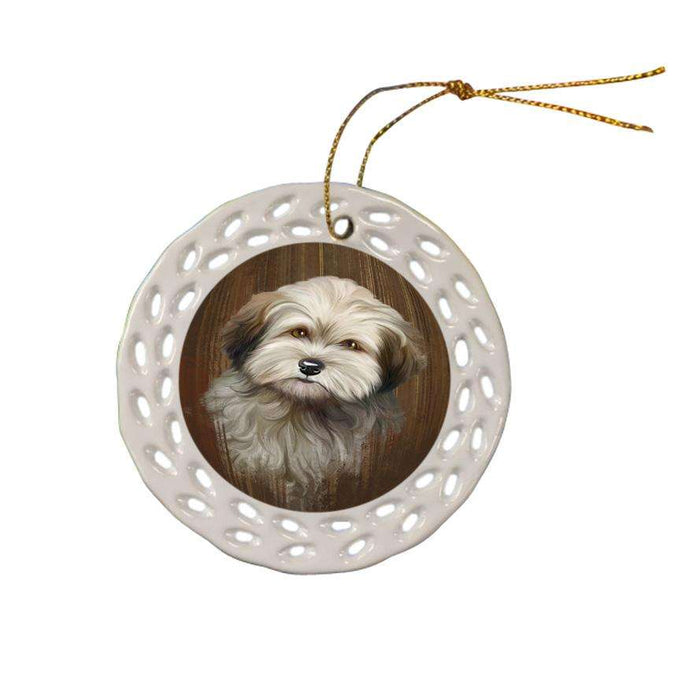 Rustic Cockapoo Dog Ceramic Doily Ornament DPOR50542