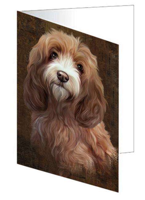 Rustic Cockapoo Dog Handmade Artwork Assorted Pets Greeting Cards and Note Cards with Envelopes for All Occasions and Holiday Seasons GCD67316