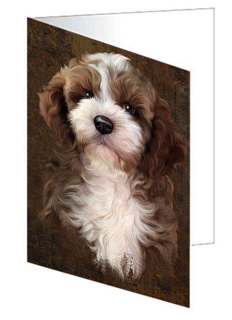 Rustic Cockapoo Dog Handmade Artwork Assorted Pets Greeting Cards and Note Cards with Envelopes for All Occasions and Holiday Seasons GCD67325
