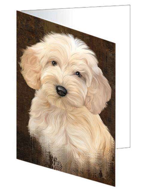 Rustic Cockapoo Dog Handmade Artwork Assorted Pets Greeting Cards and Note Cards with Envelopes for All Occasions and Holiday Seasons GCD67328