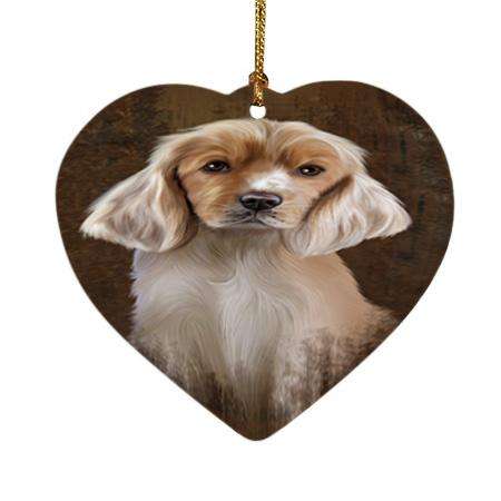 Rustic Cocker Spaniel Dog Heart Christmas Ornament HPOR54436