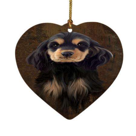 Rustic Cocker Spaniel Dog Heart Christmas Ornament HPOR54438