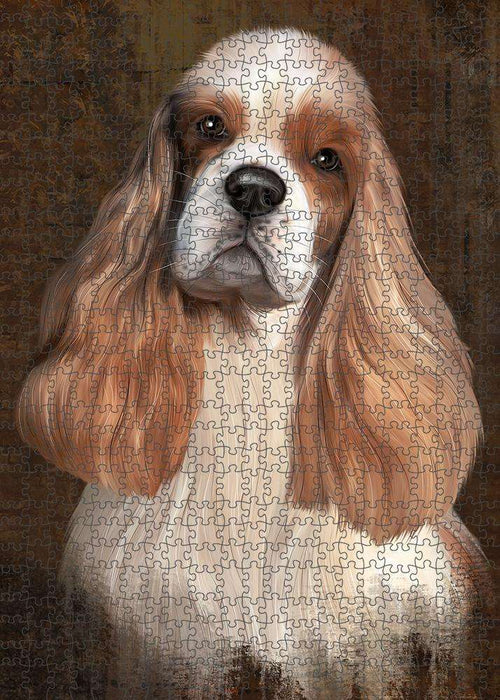 Rustic Cocker Spaniel Dog Puzzle with Photo Tin PUZL84892
