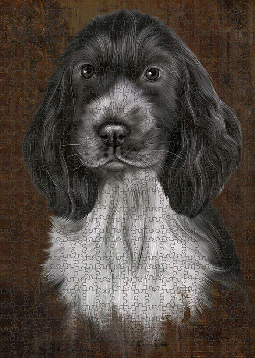Rustic Cocker Spaniel Dog Puzzle with Photo Tin PUZL84904