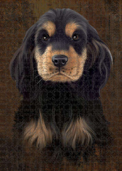 Rustic Cocker Spaniel Dog Puzzle with Photo Tin PUZL84908