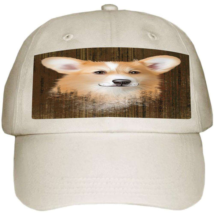 Rustic Corgi Dog Ball Hat Cap HAT55407