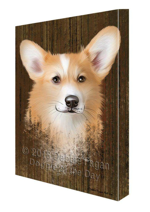 Rustic Corgi Dog Canvas Print Wall Art Décor CVS71243