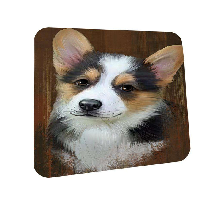 Rustic Corgi Dog Coasters Set of 4 CST50346