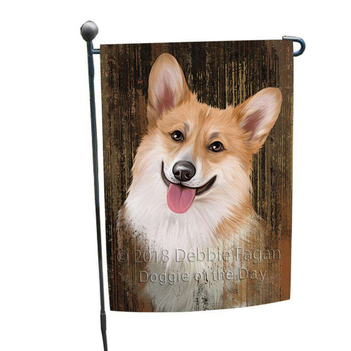 Rustic Corgi Dog Garden Flag GFLG50272