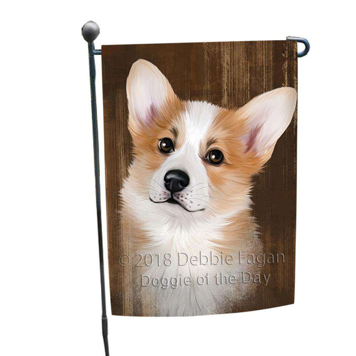 Rustic Corgi Dog Garden Flag GFLG50275