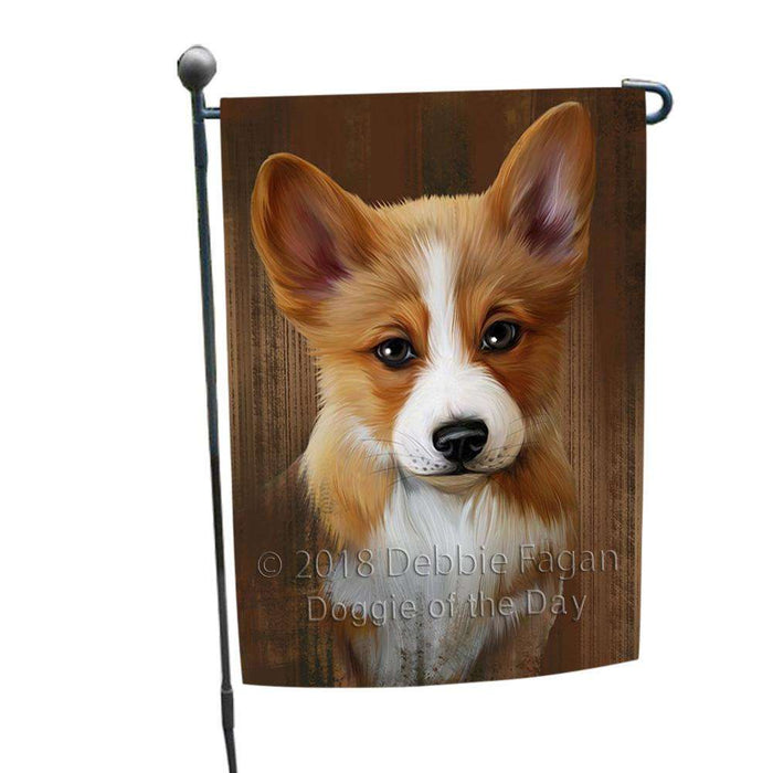 Rustic Corgi Dog Garden Flag GFLG50276