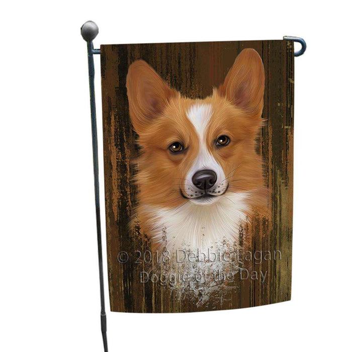 Rustic Corgi Dog Garden Flag GFLG50438