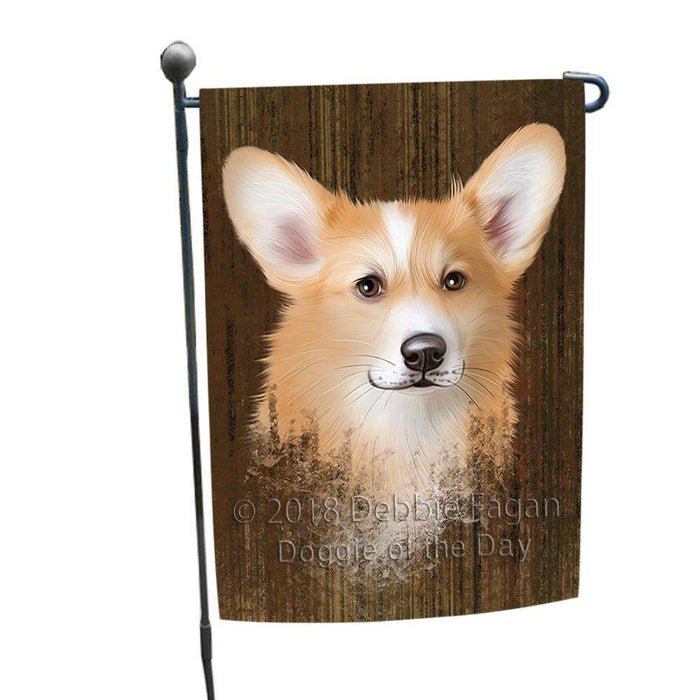 Rustic Corgi Dog Garden Flag GFLG50439