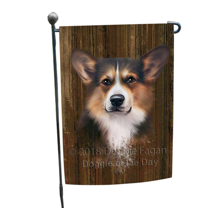 Rustic Corgi Dog Garden Flag GFLG50441