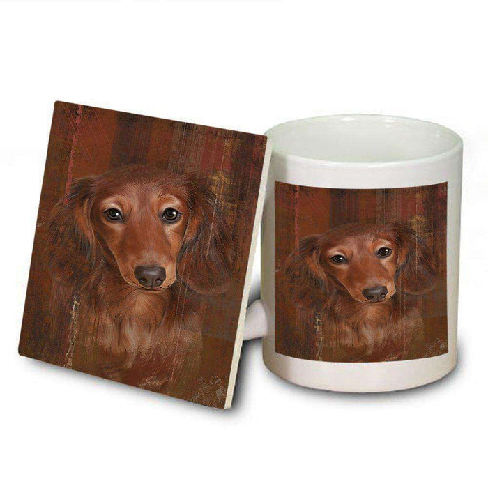 Rustic Dachshund Dog Mug and Coaster Set MUC48210