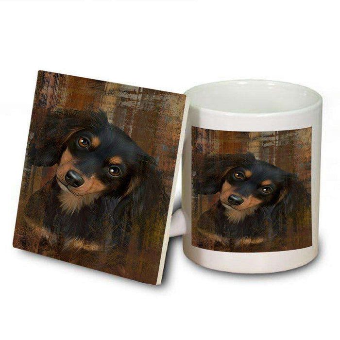 Rustic Dachshund Dog Mug and Coaster Set MUC48212