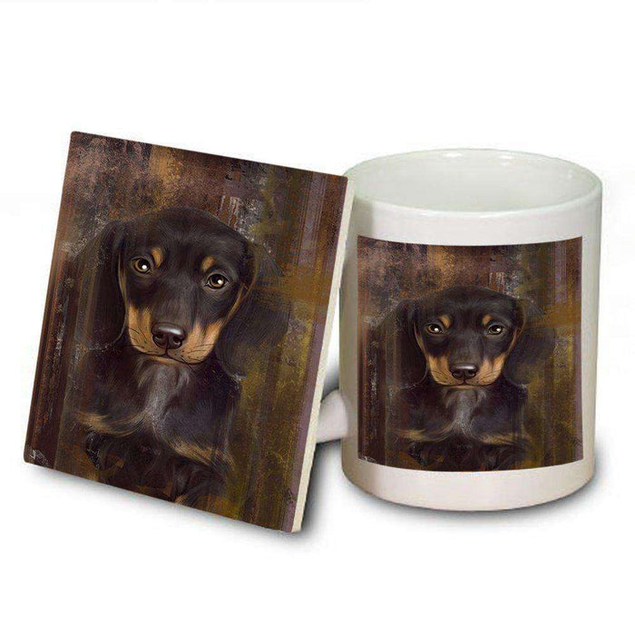 Rustic Dachshund Dog Mug and Coaster Set MUC48214
