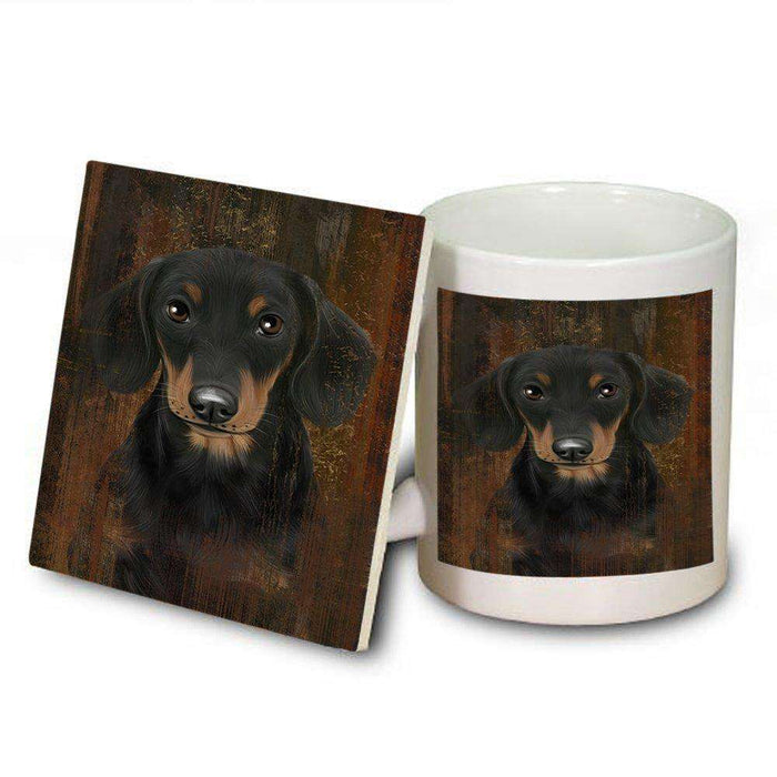Rustic Dachshund Dog Mug and Coaster Set MUC48215