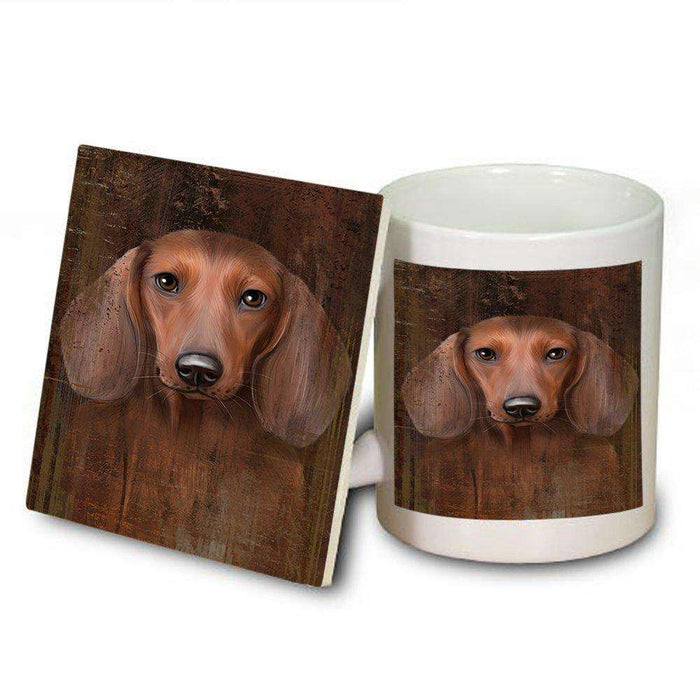 Rustic Dachshund Dog Mug and Coaster Set MUC48216