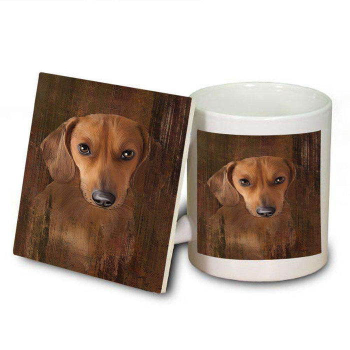 Rustic Dachshund Dog Mug and Coaster Set MUC48217