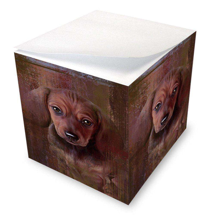 Rustic Dachshund Dog Note Cube NOC48219