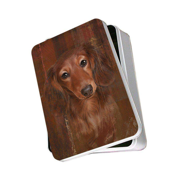 Rustic Dachshund Dog Photo Storage Tin PITN48226