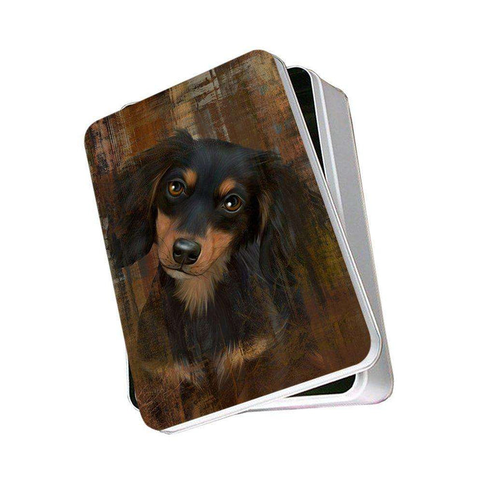 Rustic Dachshund Dog Photo Storage Tin PITN48228