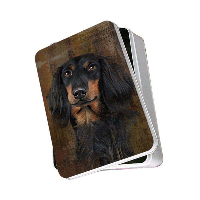 Rustic Dachshund Dog Photo Storage Tin PITN48229