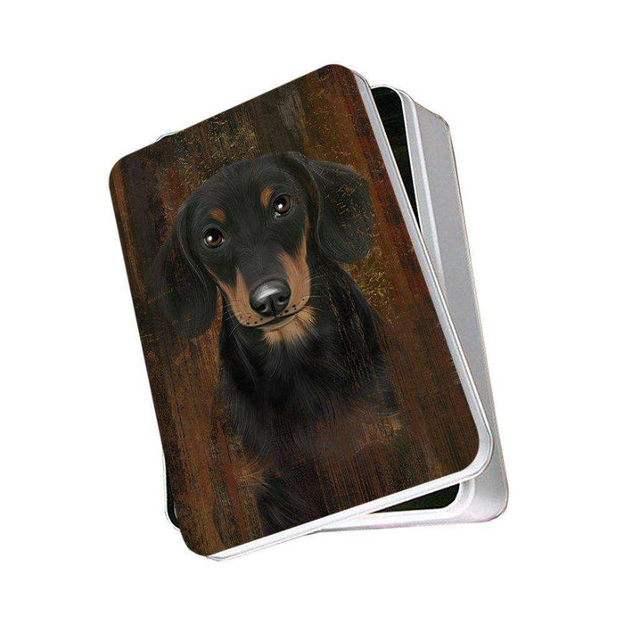 Rustic Dachshund Dog Photo Storage Tin PITN48231