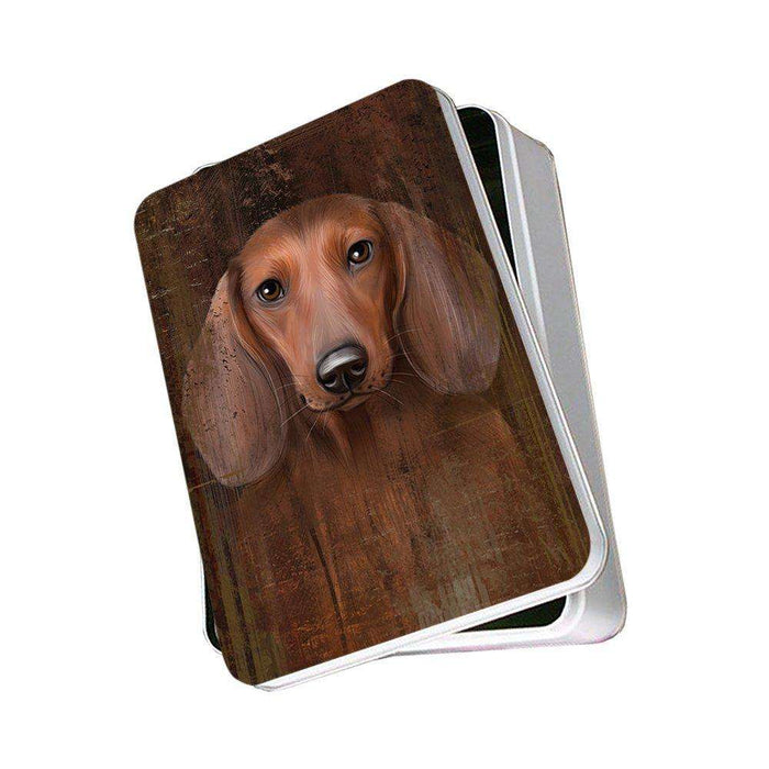 Rustic Dachshund Dog Photo Storage Tin PITN48232