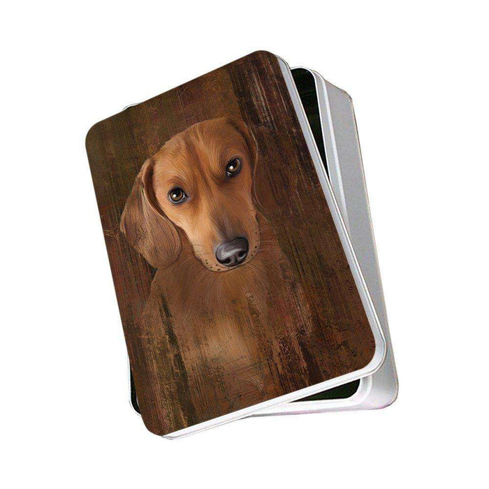 Rustic Dachshund Dog Photo Storage Tin PITN48233