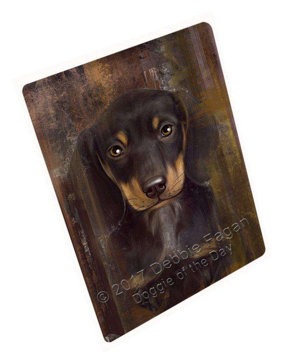 Rustic Dachshund Dog Tempered Cutting Board C48681