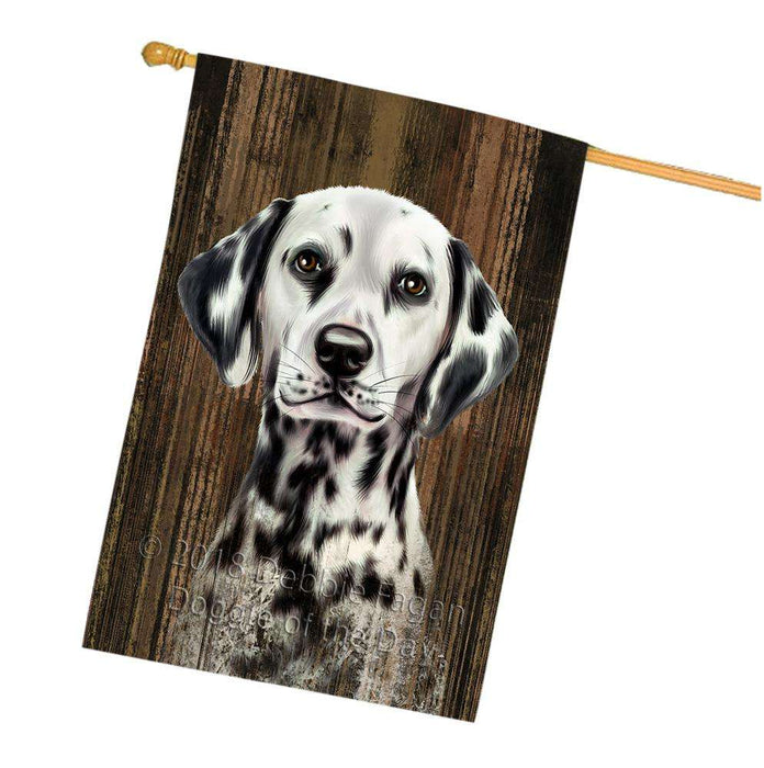 Rustic Dalmatian Dog House Flag FLG50413