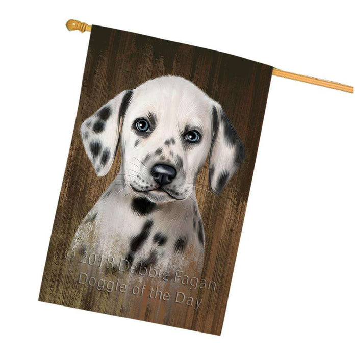 Rustic Dalmatian Dog House Flag FLG50414