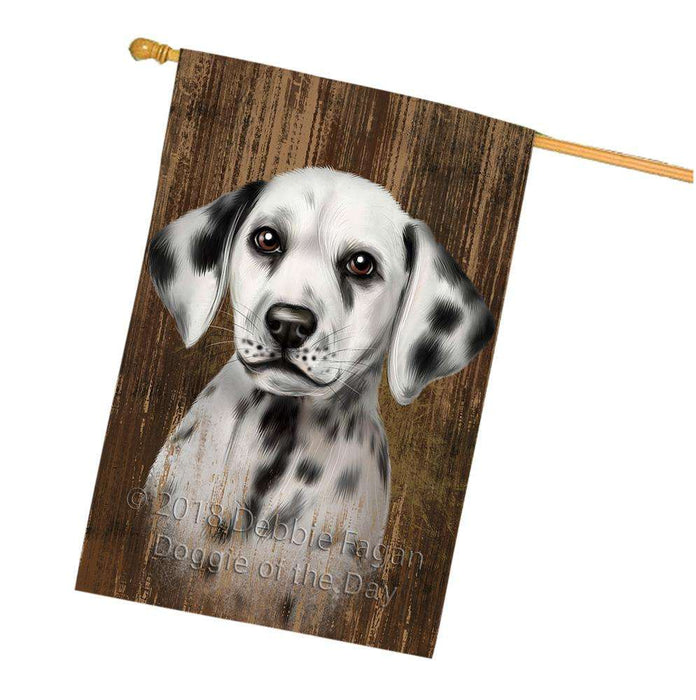 Rustic Dalmatian Dog House Flag FLG50416