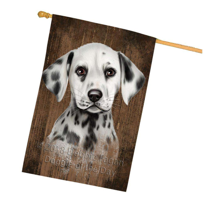 Rustic Dalmatian Dog House Flag FLG50417