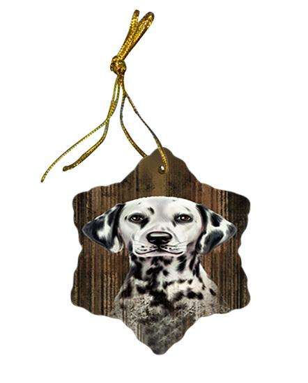 Rustic Dalmatian Dog Star Porcelain Ornament SPOR50382